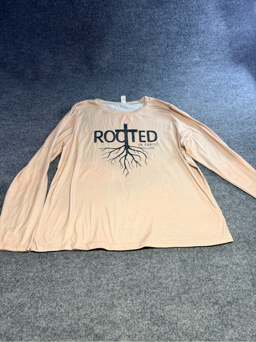 Rooted Graphic Long Sleeve Tee - Light Peach